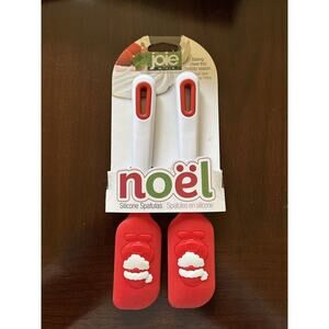 New! Two JOIE "Noel" Santa Claus CHRISTMAS Silicone Spatulas! FREE SHIPPING!